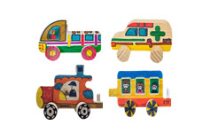 자동차 4종(트럭, 구급차, 기차앞칸,뒷칸)