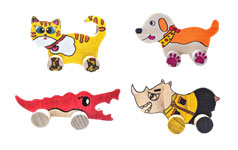 동물자동차 4종(고양이,강아지,악어,코뿔소)