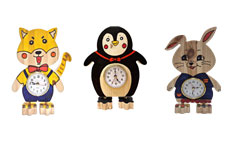 동물시계 3종(고양이, 펭귄, 토끼)